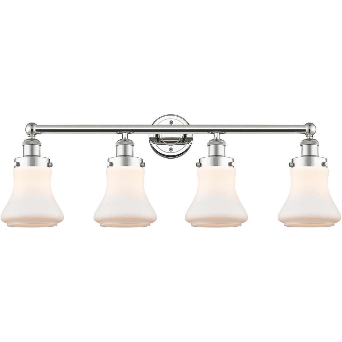 Innovations Lighting 616-4W-PN-G191 Bellmont 4 Light 33.5 inch Polished Nickel Bath Vanity Light Wall Light in Matte White