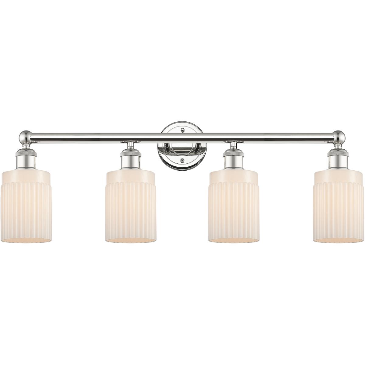 Innovations Lighting 616-4W-PN-G341 Hadley 4 Light 31.5 inch Polished Nickel Bath Vanity Light Wall Light in Matte White