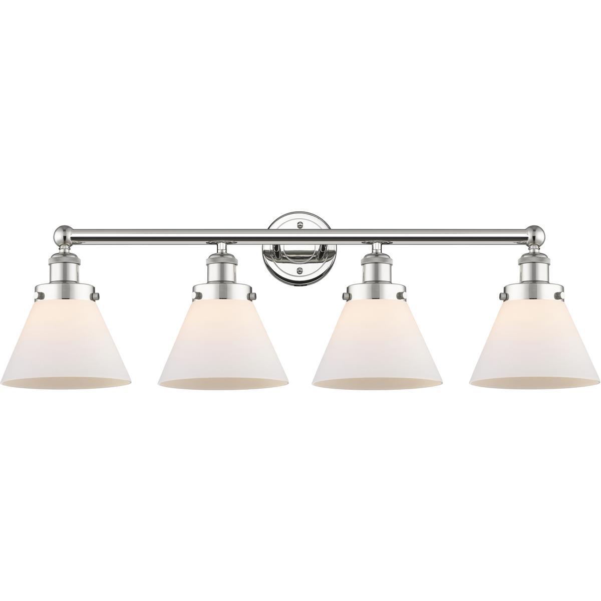 Innovations Lighting 616-4W-PN-G41 Cone 4 Light 34.75 inch Polished Nickel Bath Vanity Light Wall Light in Matte White