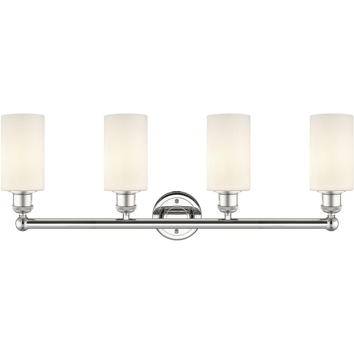 Innovations Lighting 616-4W-PN-G801 Clymer 4 Light 30.88 inch Polished Nickel Bath Vanity Light Wall Light in Matte White
