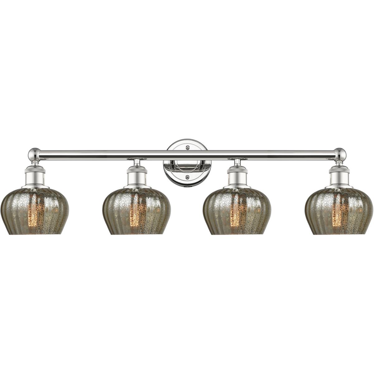 Innovations Lighting 616-4W-PN-G96 Fenton 4 Light 33.5 inch Polished Nickel Bath Vanity Light Wall Light in Mercury