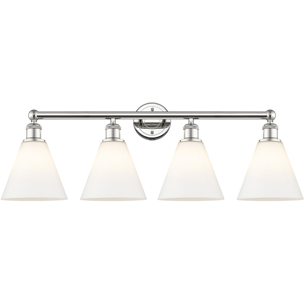 Innovations Lighting 616-4W-PN-GBC-81 Berkshire 4 Light 35 inch Polished Nickel Bath Vanity Light Wall Light in Matte White