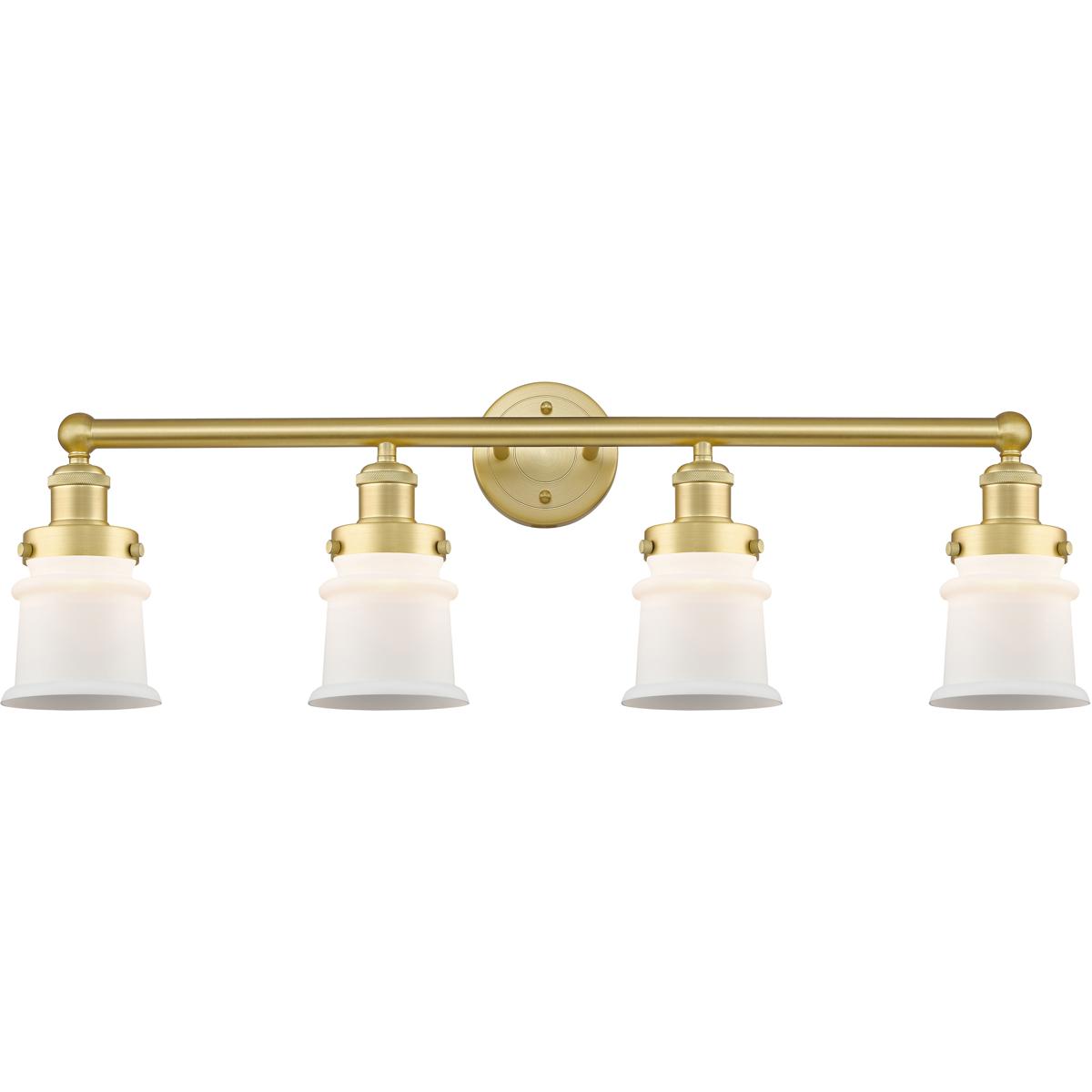 Innovations Lighting 616-4W-SG-G181S Canton 4 Light 32.25 inch Satin Gold Bath Vanity Light Wall Light in Matte White Glass