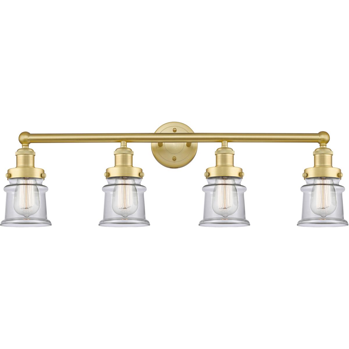 Innovations Lighting 616-4W-SG-G182S Canton 4 Light 32.25 inch Satin Gold Bath Vanity Light Wall Light in Clear Glass