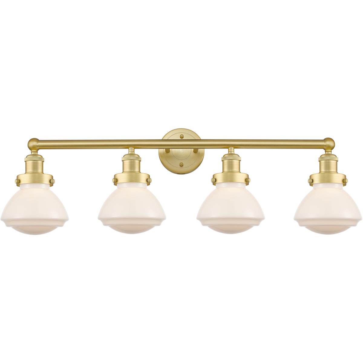 Innovations Lighting 616-4W-SG-G321 Olean 4 Light 33.5 inch Satin Gold Bath Vanity Light Wall Light in Matte White