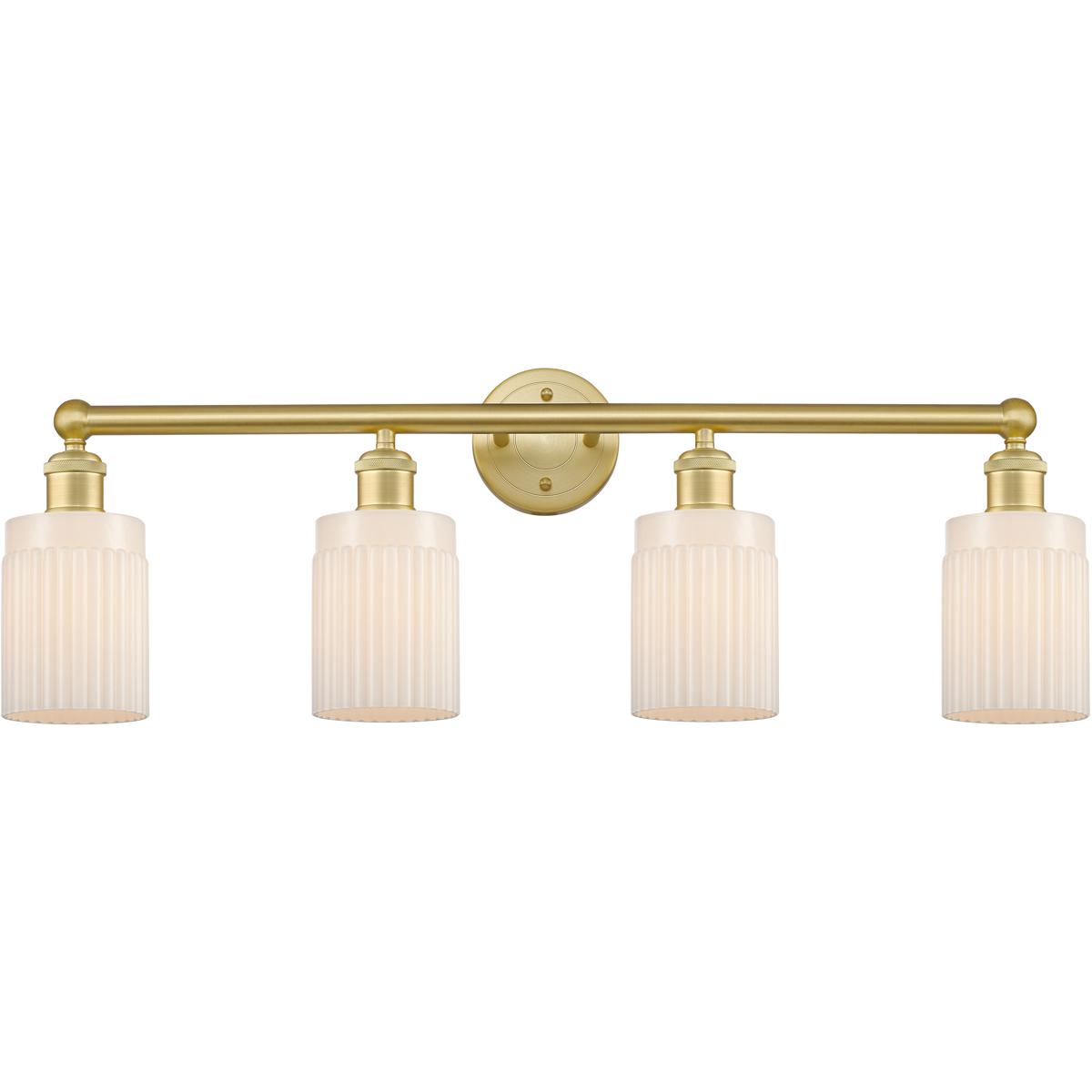 Innovations Lighting 616-4W-SG-G341 Hadley 4 Light 31.5 inch Satin Gold Bath Vanity Light Wall Light in Matte White