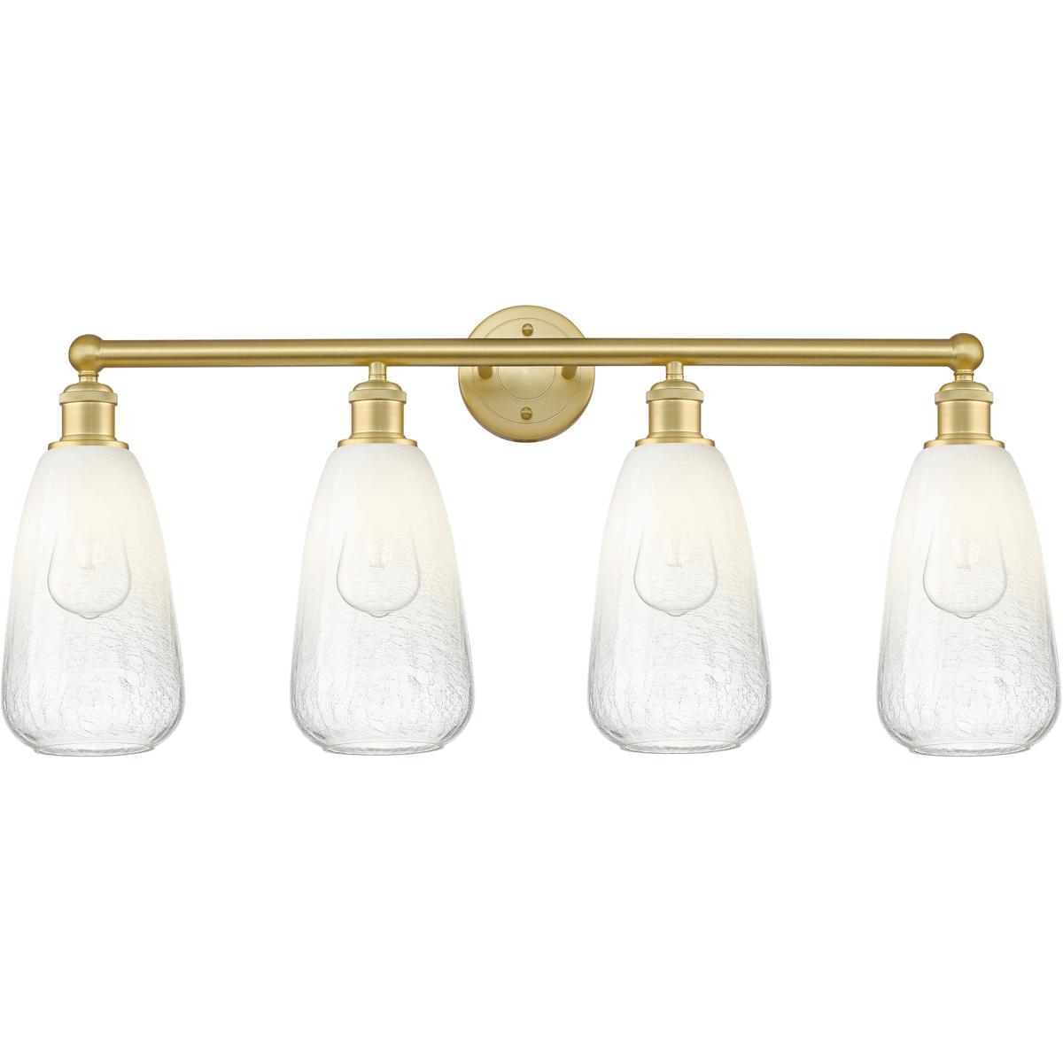 Innovations Lighting 616-4W-SG-G480-6OP Edison Brookhaven Almond 4 Light 33 inch Satin Gold Bath Vanity Light Wall Light in Opal Glass