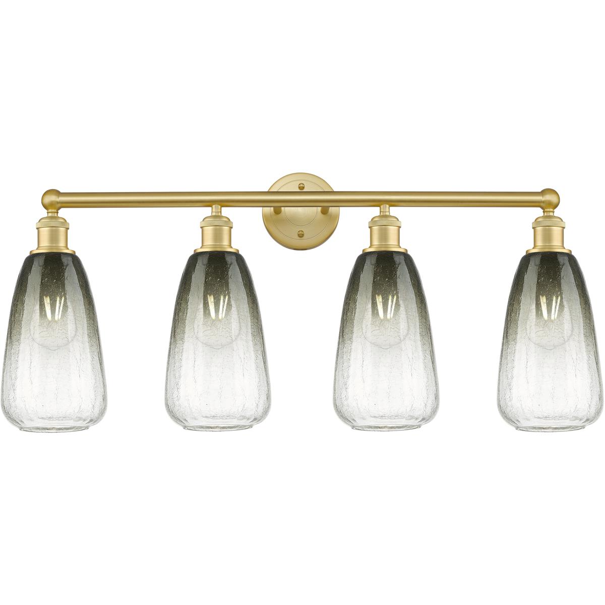 Innovations Lighting 616-4W-SG-G480-6SL Edison Brookhaven Almond 4 Light 33 inch Satin Gold Bath Vanity Light Wall Light in Slate Glass