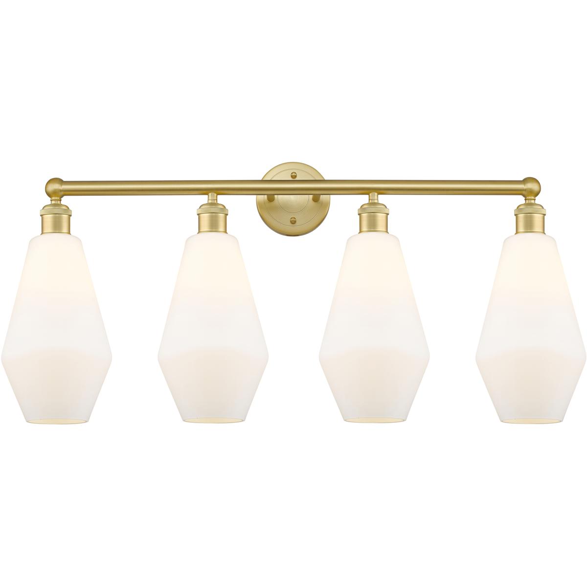 Innovations Lighting 616-4W-SG-G651-7 Cindyrella 4 Light 34 inch Satin Gold Bath Vanity Light Wall Light in Cased Matte White