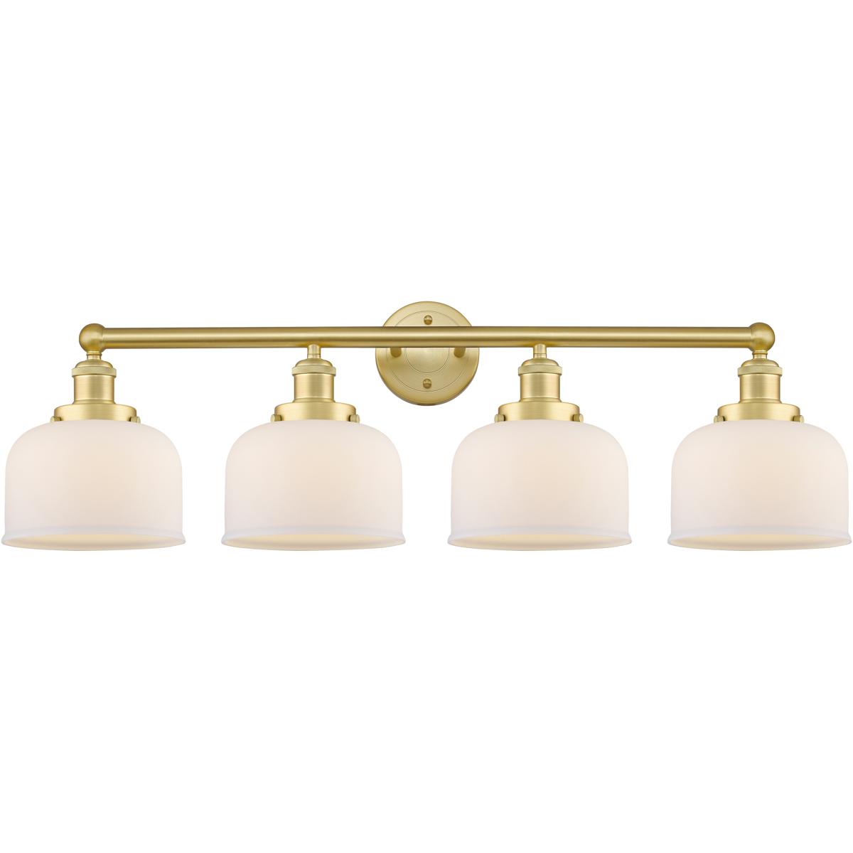 Innovations Lighting 616-4W-SG-G71 Bell 4 Light 33.5 inch Satin Gold Bath Vanity Light Wall Light in Matte White