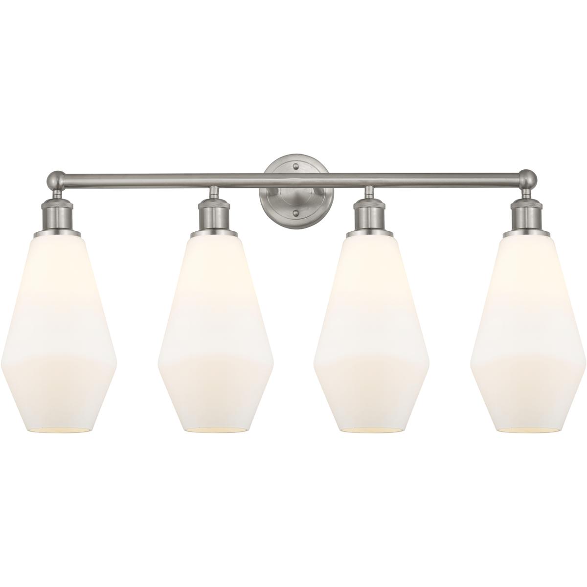 Innovations Lighting 616-4W-SN-G651-7 Cindyrella 4 Light 34 inch Brushed Satin Nickel Bath Vanity Light Wall Light in Matte White Glass