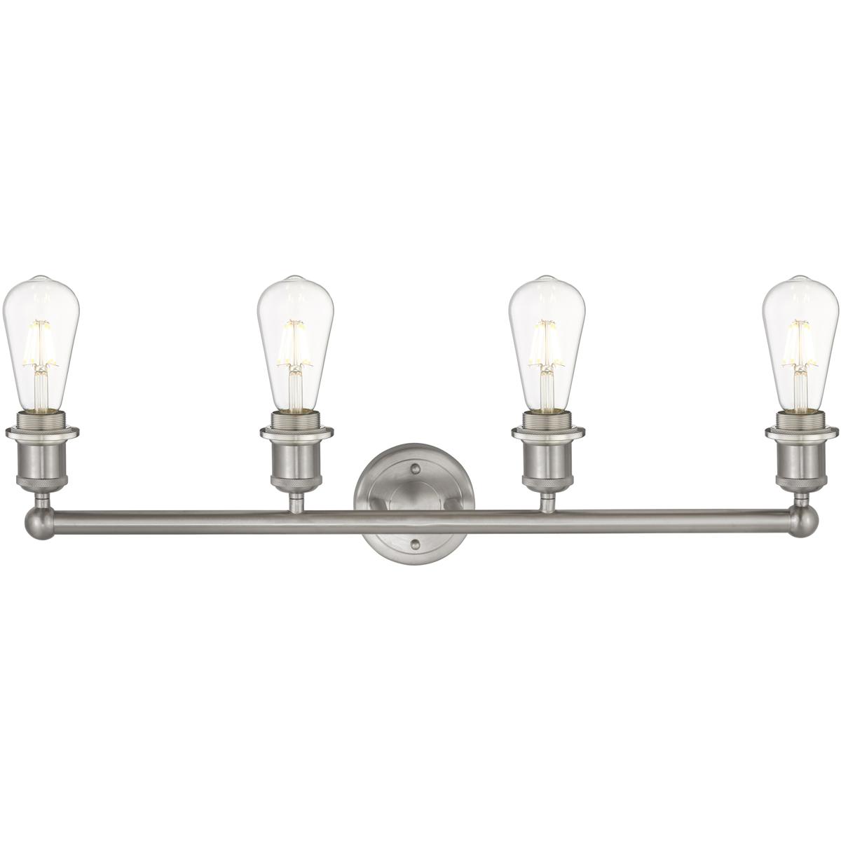 Innovations Lighting 616-4W-SN-G91 Edison Fenton 4 Light 34 inch Brushed Satin Nickel Bath Vanity Light Wall Light in Matte White Glass