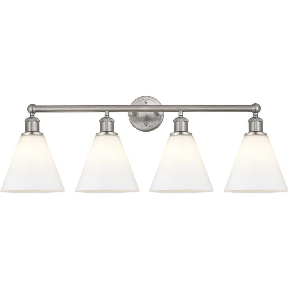 Innovations Lighting 616-4W-SN-GBC-81 Berkshire 4 Light 35 inch Satin Nickel Bath Vanity Light Wall Light in Matte White