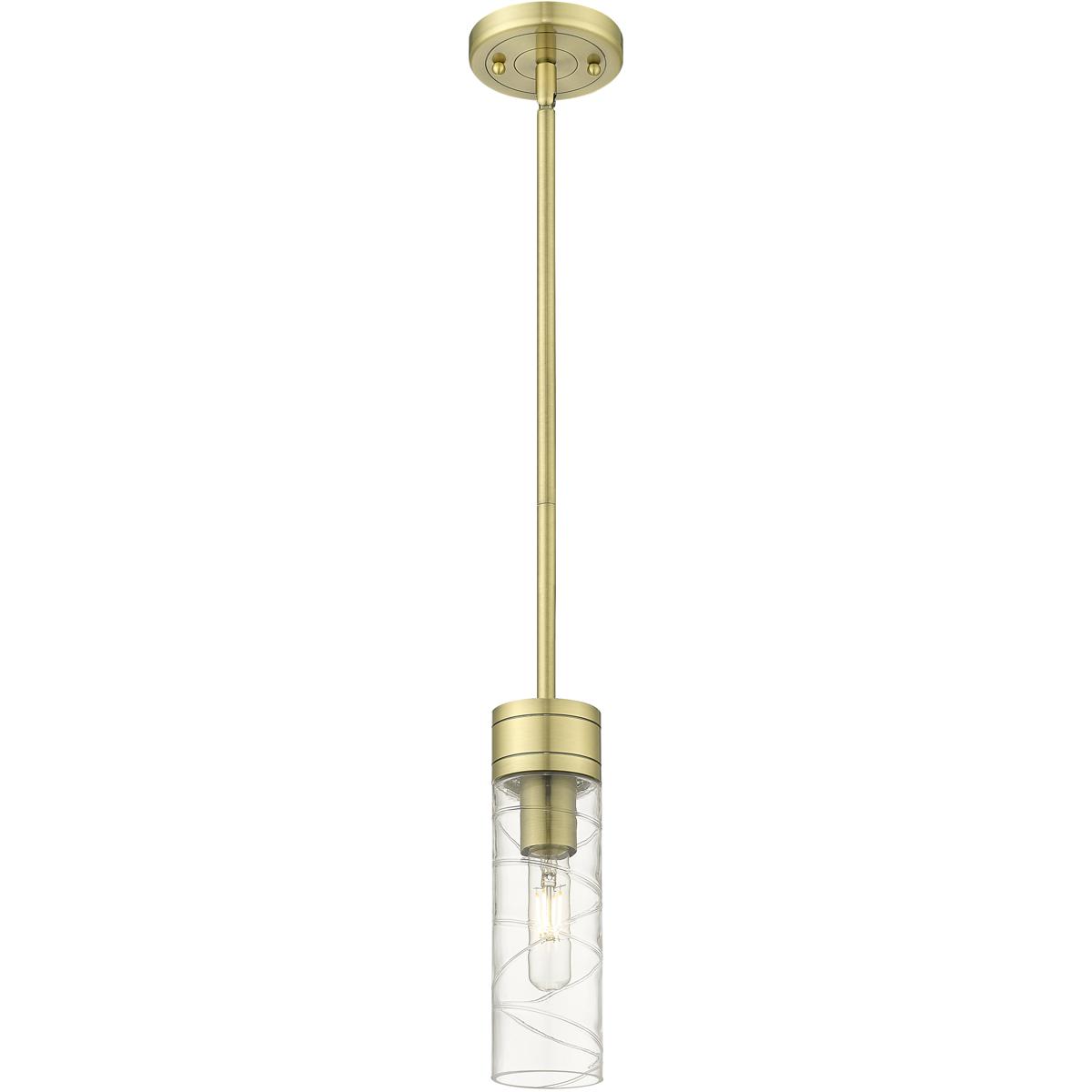 Innovations Lighting 617-1S-AB-G617-8DE Boreas 1 Light 3 inch Antique Brass Mini Pendant Ceiling Light in Deco Swirl