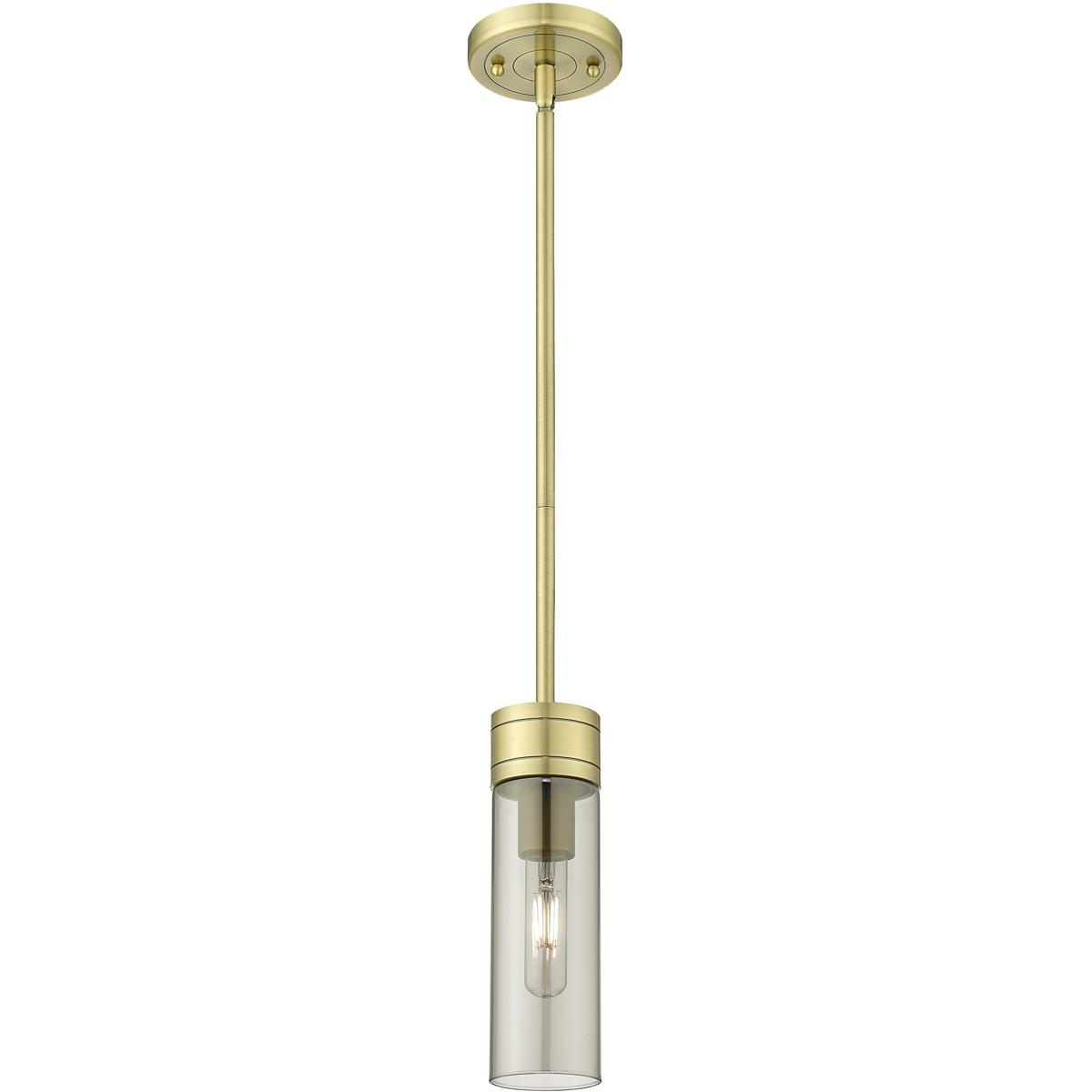 Innovations Lighting 617-1S-AB-G617-8SM Boreas 1 Light 3 inch Antique Brass Mini Pendant Ceiling Light in Light Smoke Glass