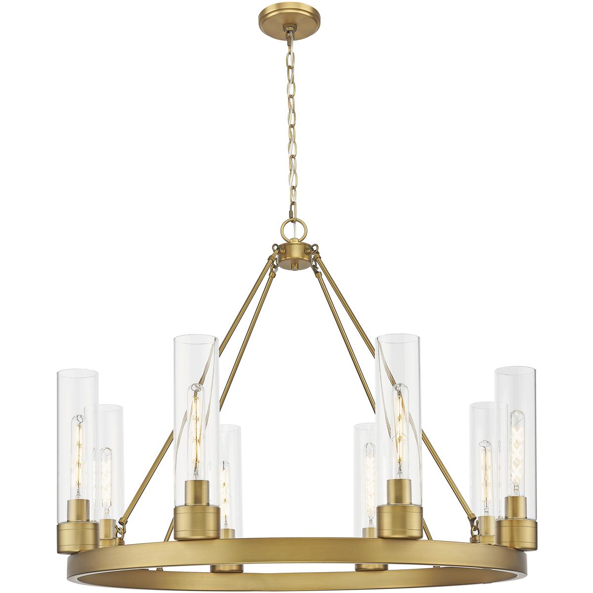 Innovations Lighting 617-8CR-BB-G617-11CL Boreas 8 Light 36 inch Brushed Brass Chandelier Ceiling Light in Clear Glass