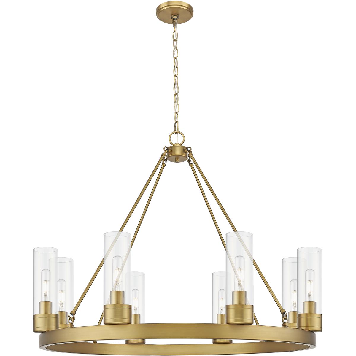 Innovations Lighting 617-8CR-BB-G617-8CL Boreas 8 Light 36 inch Brushed Brass Chandelier Ceiling Light in Clear Glass