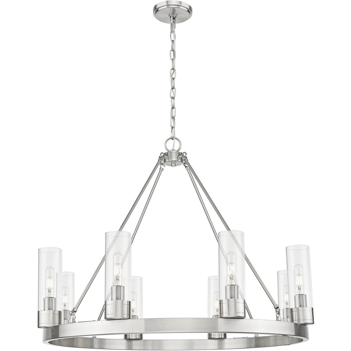 Innovations Lighting 617-8CR-SN-G617-8CL Boreas 8 Light 36 inch Satin Nickel Chandelier Ceiling Light in Clear Glass