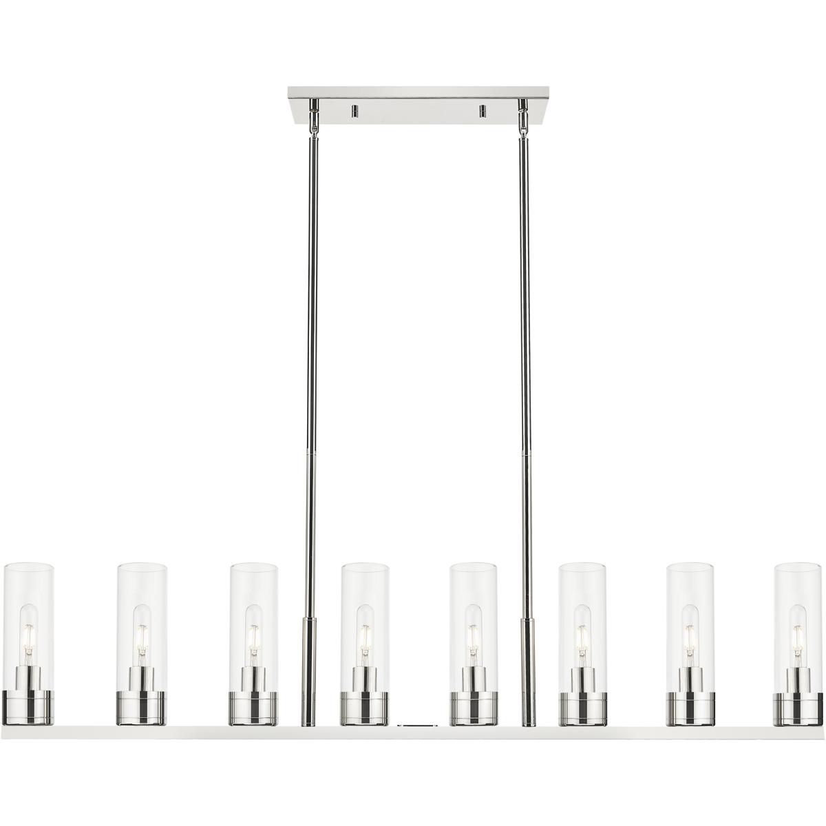 Innovations Lighting 617-8I-PN-G617-8CL Boreas Island Light Ceiling Light in Polished Nickel, Clear Glass