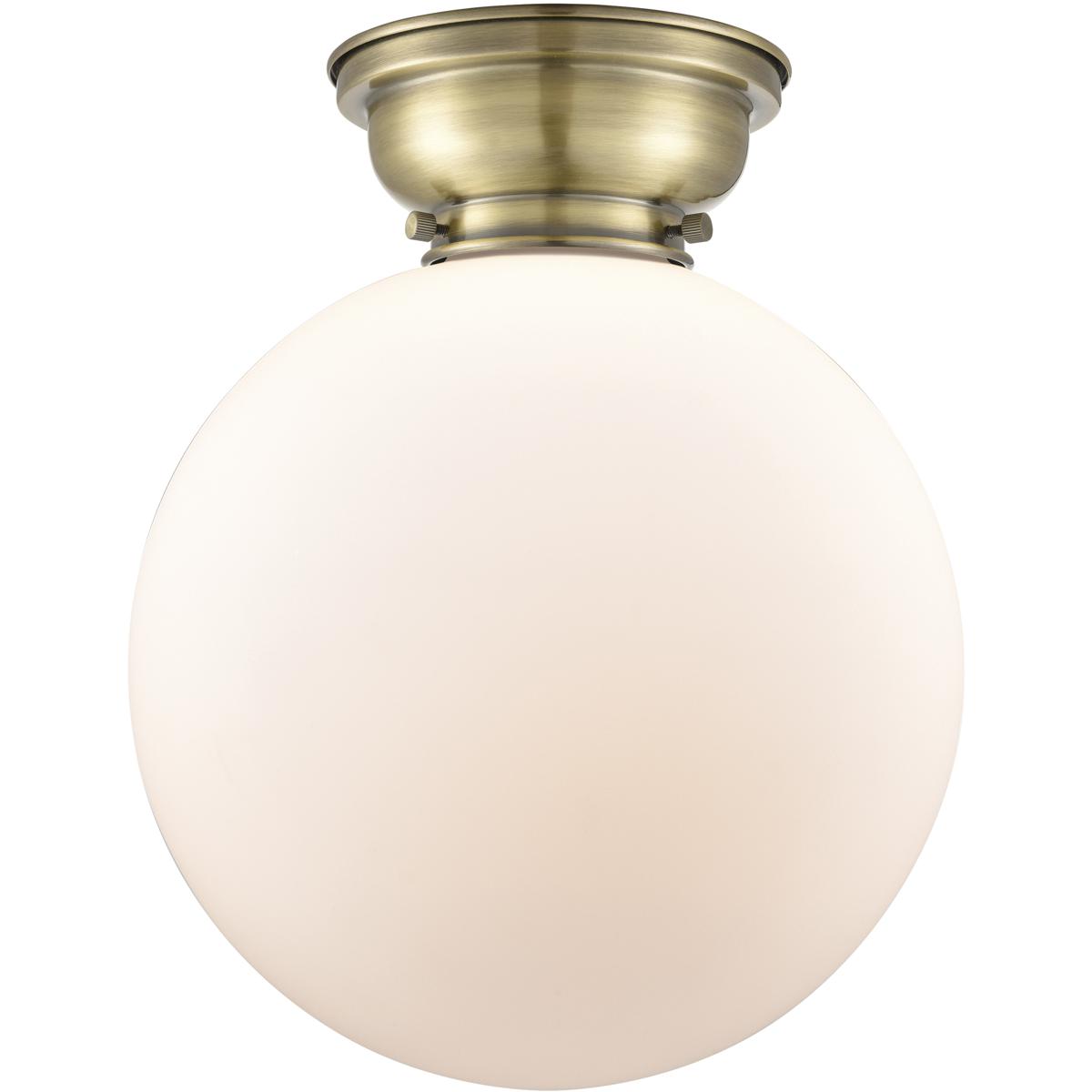 Innovations Lighting 623-1F-AB-G201-12 Aditi XX-Large Beacon 1 Light 12 inch Antique Brass Flush Mount Ceiling Light in Incandescent, Matte White Glas