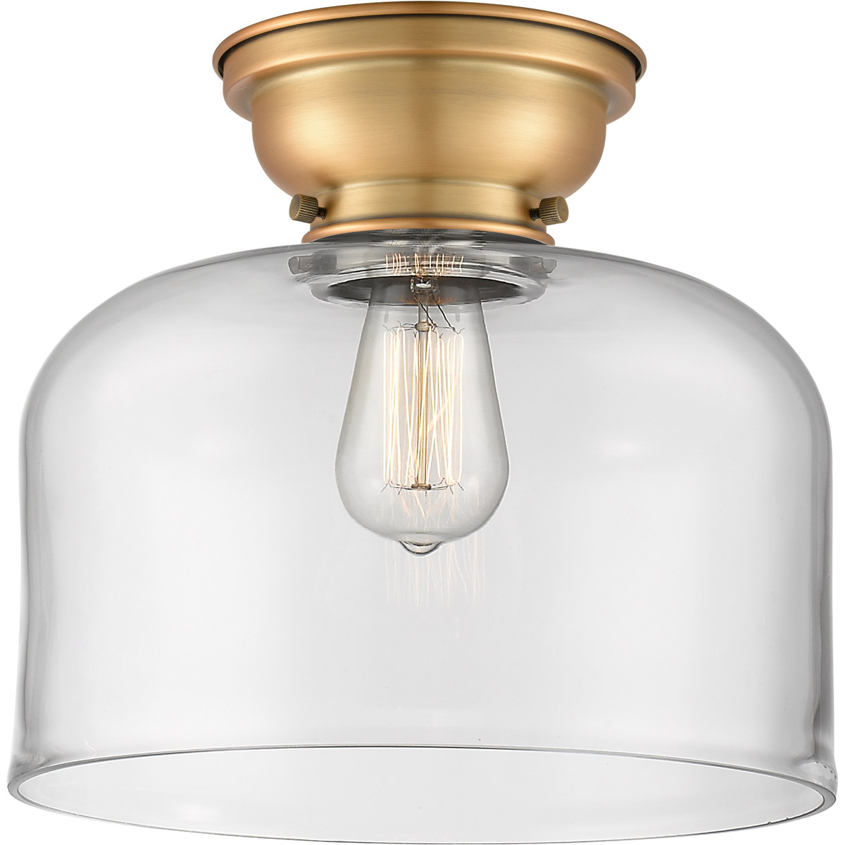 Innovations Lighting 623-1F-BB-G72-L Aditi X-Large Bell 1 Light 12 inch Brushed Brass Flush Mount Ceiling Light in Clear Glass, Aditi