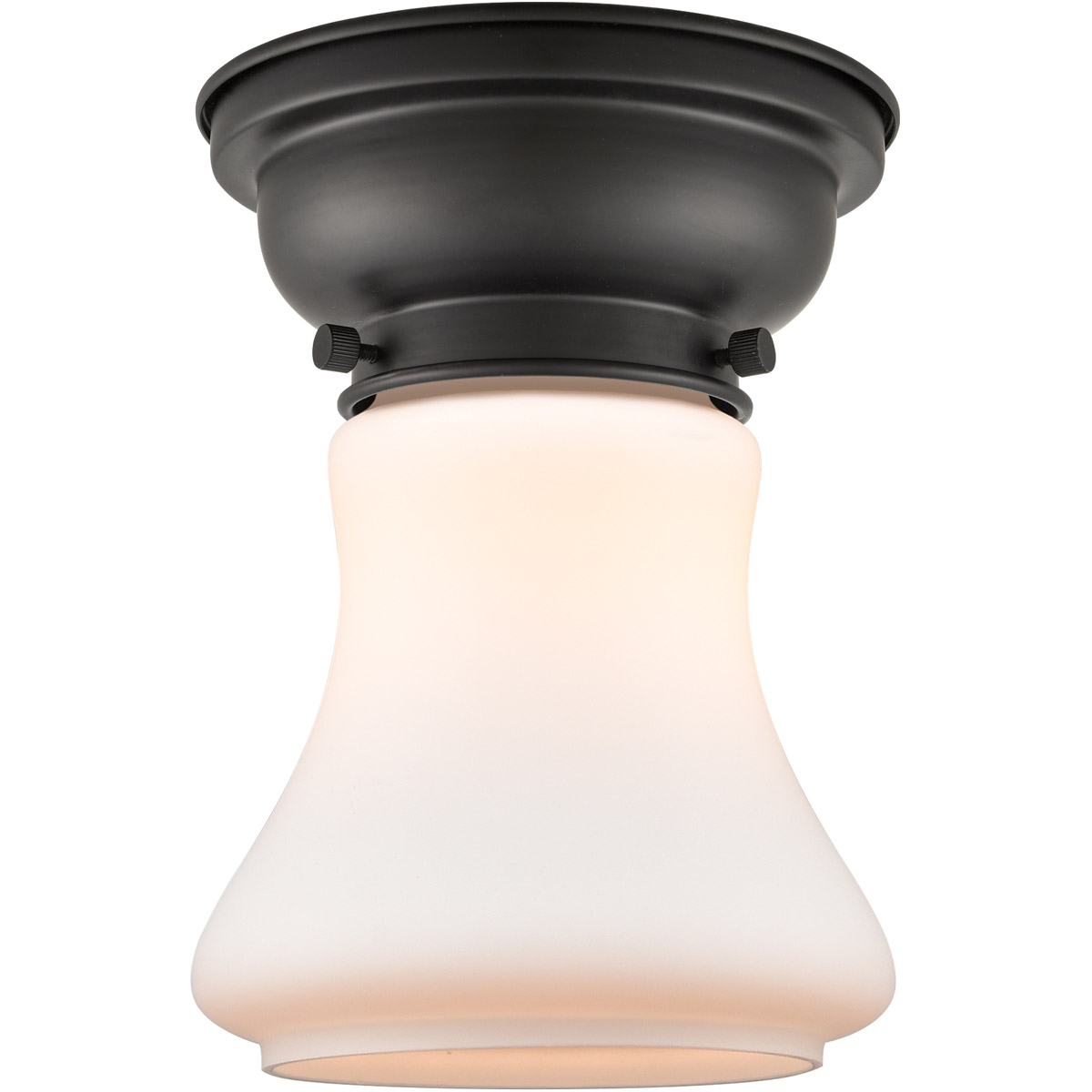 Innovations Lighting 623-1F-BK-G191 Aditi Bellmont 1 Light 6 inch Matte Black Flush Mount Ceiling Light in Matte White Glass, Aditi