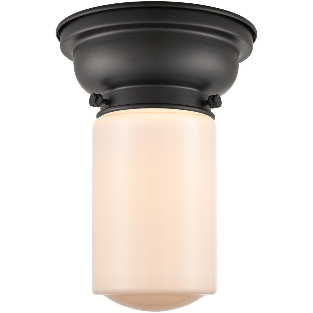 Innovations Lighting 623-1F-BK-G311-LED Aditi Dover LED 6 inch Matte Black Flush Mount Ceiling Light in Matte White Glass, Aditi