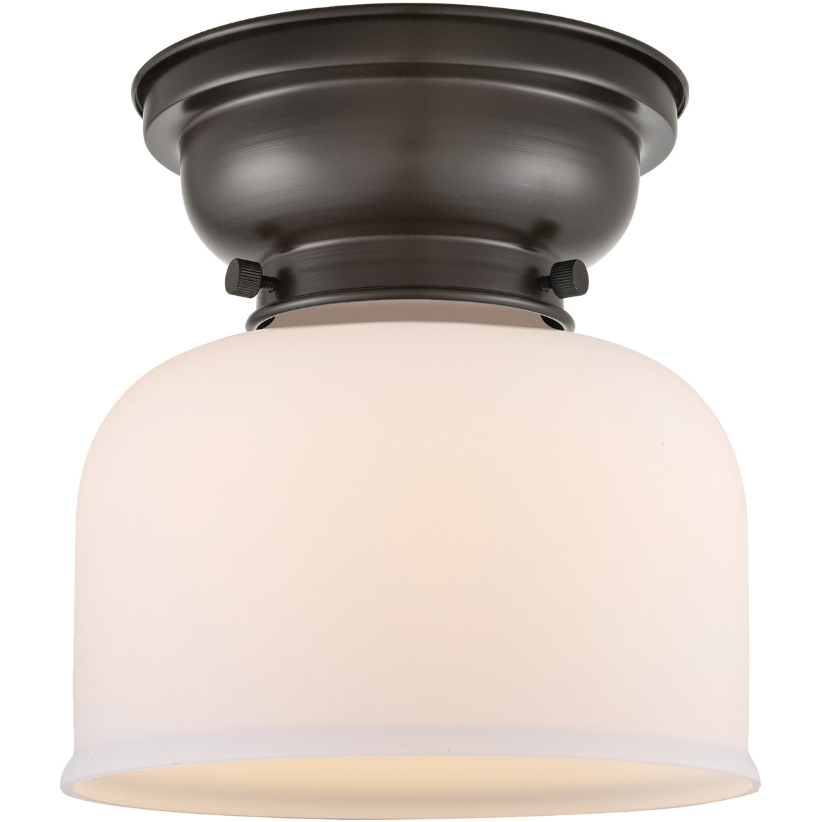 Innovations Lighting 623-1F-OB-G71 Aditi Large Bell 1 Light 8 inch Oil Rubbed Bronze Flush Mount Ceiling Light in Matte White Glass, Aditi