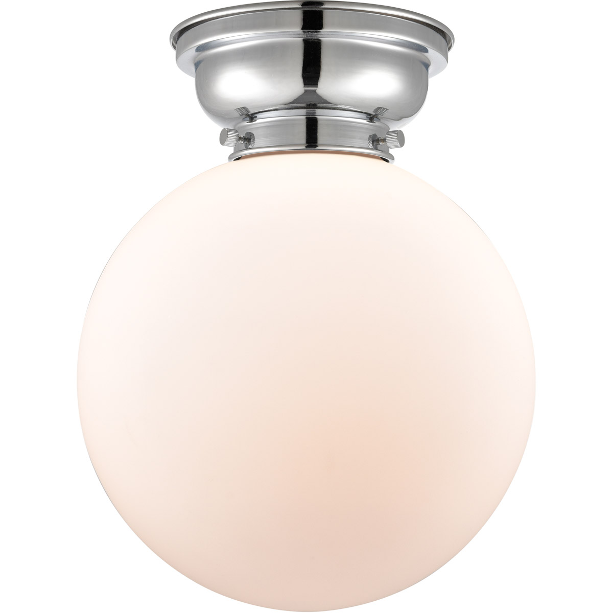 Innovations Lighting 623-1F-PC-G201-10-LED Aditi X-Large Beacon LED 10 inch Polished Chrome Flush Mount Ceiling Light in Matte White Glass, Aditi