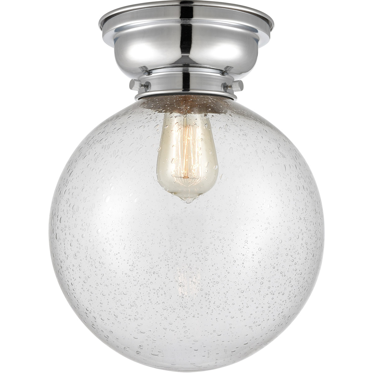 Innovations Lighting 623-1F-PC-G204-10 Aditi X-Large Beacon 1 Light 10 inch Polished Chrome Flush Mount Ceiling Light in Seedy Glass, Aditi