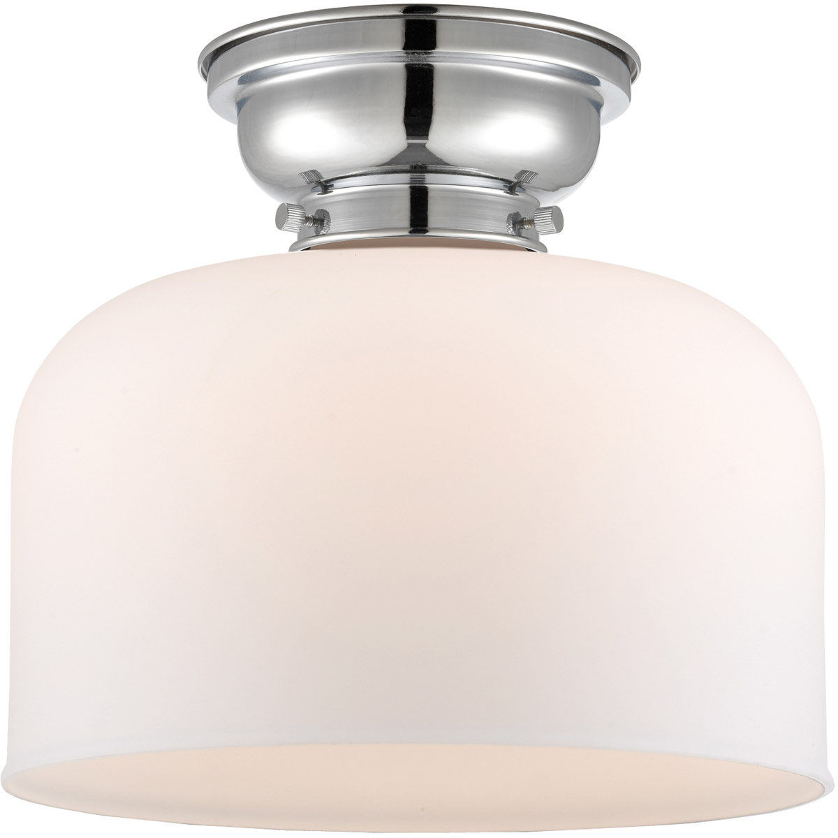Innovations Lighting 623-1F-PC-G71-L Aditi X-Large Bell 1 Light 12 inch Polished Chrome Flush Mount Ceiling Light in Matte White Glass, Aditi
