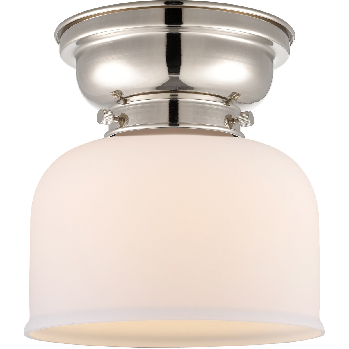 Innovations Lighting 623-1F-PN-G71 Aditi Large Bell 1 Light 8 inch Polished Nickel Flush Mount Ceiling Light in Matte White Glass, Aditi