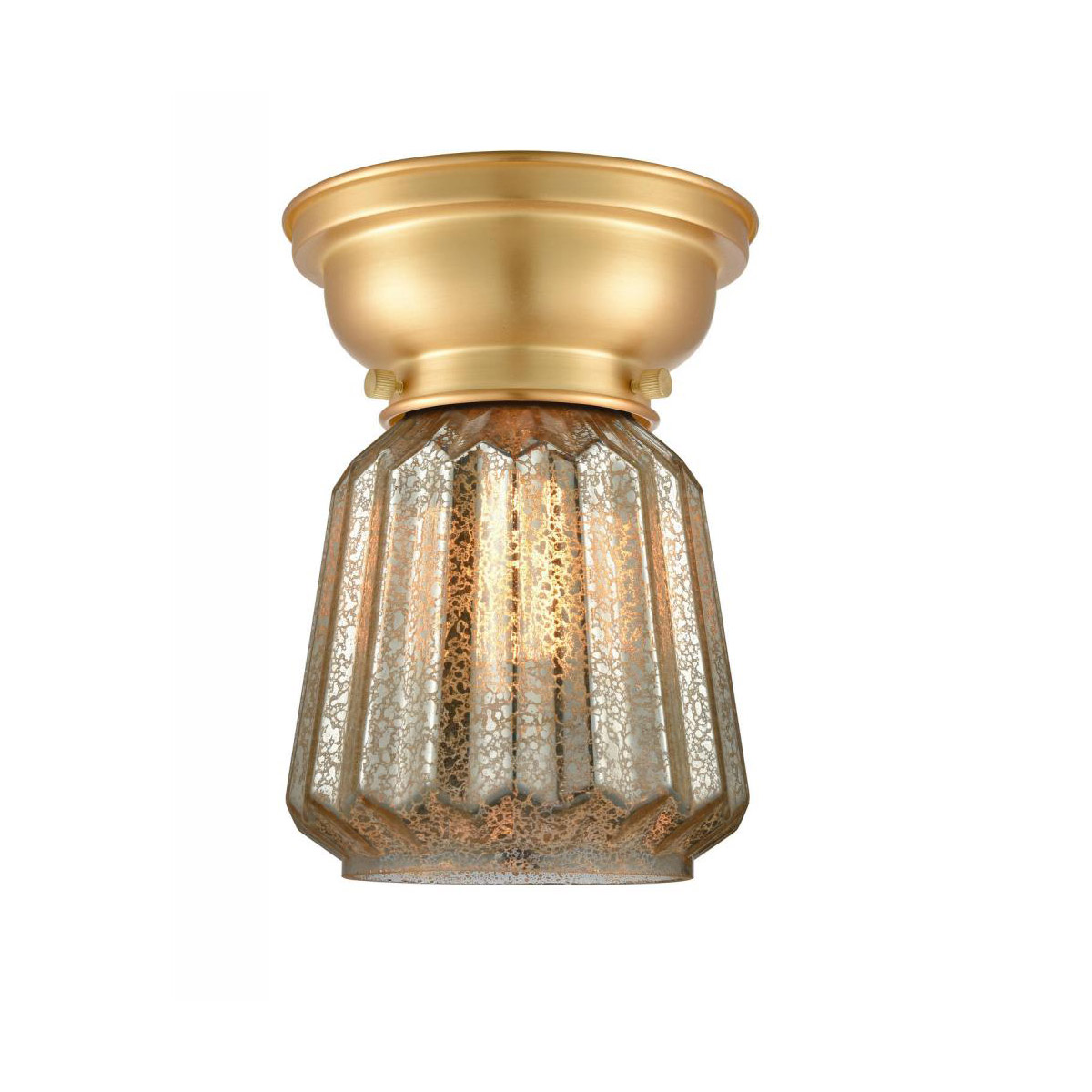 Innovations Lighting 623-1F-SG-G1 Aditi Halophane 1 Light 9 inch Satin Gold Flush Mount Ceiling Light in Matte White Halophane Glass, Aditi