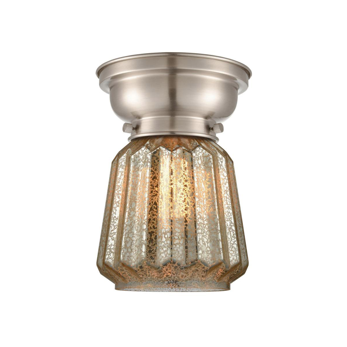 Innovations Lighting 623-1F-SN-G1 Aditi Halophane 1 Light 9 inch Brushed Satin Nickel Flush Mount Ceiling Light in Matte White Halophane Glass, Aditi