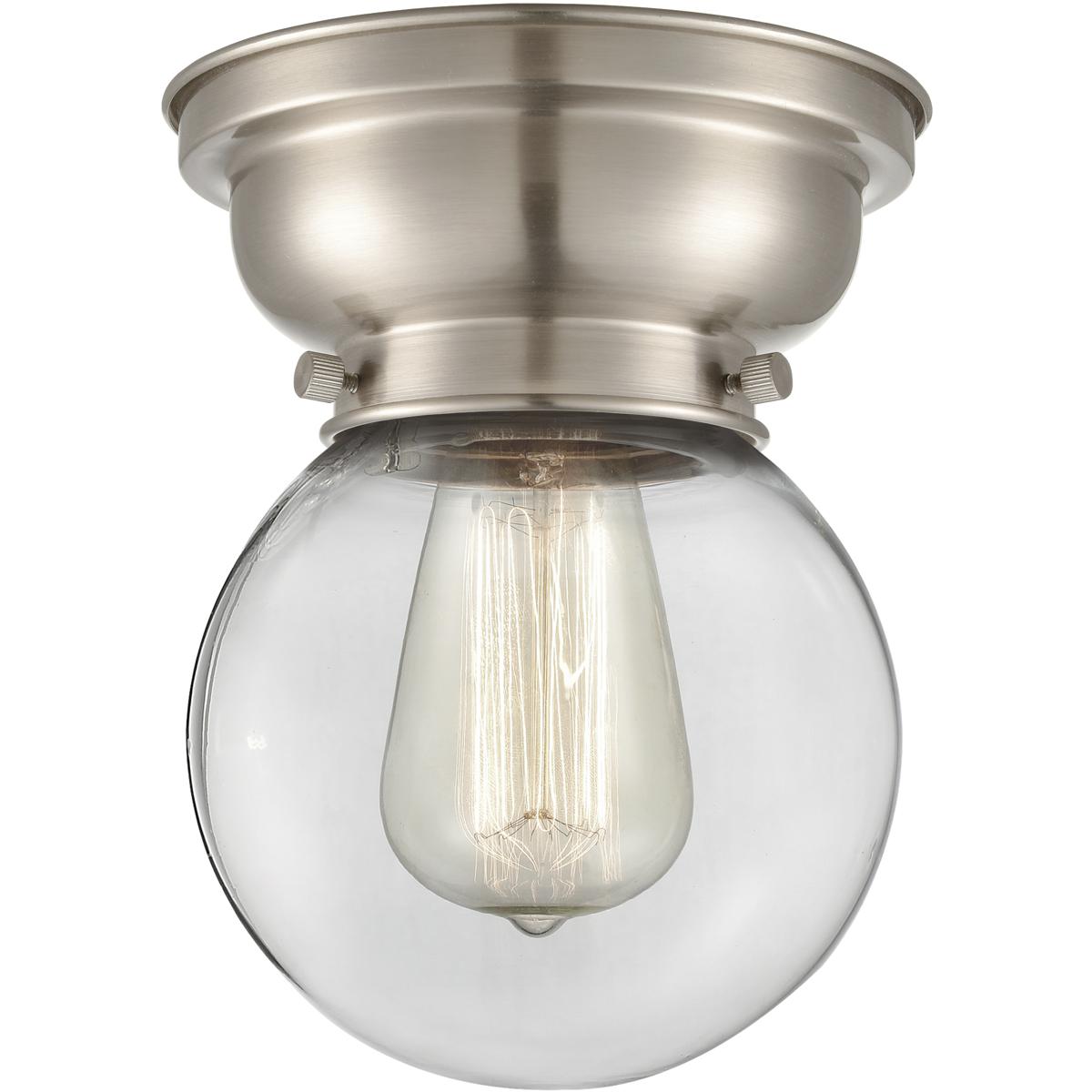 Innovations Lighting 623-1F-SN-G202-6-LED Aditi Beacon LED 6.25 inch Brushed Satin Nickel Flush Mount Ceiling Light in Clear Glass, Aditi