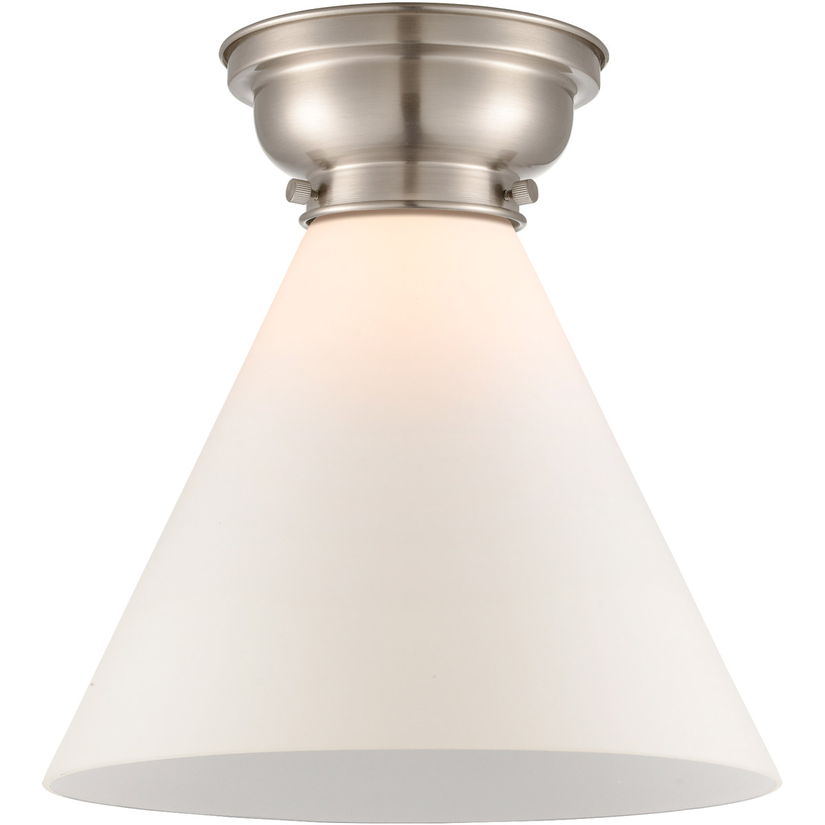 Innovations Lighting 623-1F-SN-G41-L-LED Aditi X-Large Cone LED 12 inch Brushed Satin Nickel Flush Mount Ceiling Light in Matte White Glass, Aditi