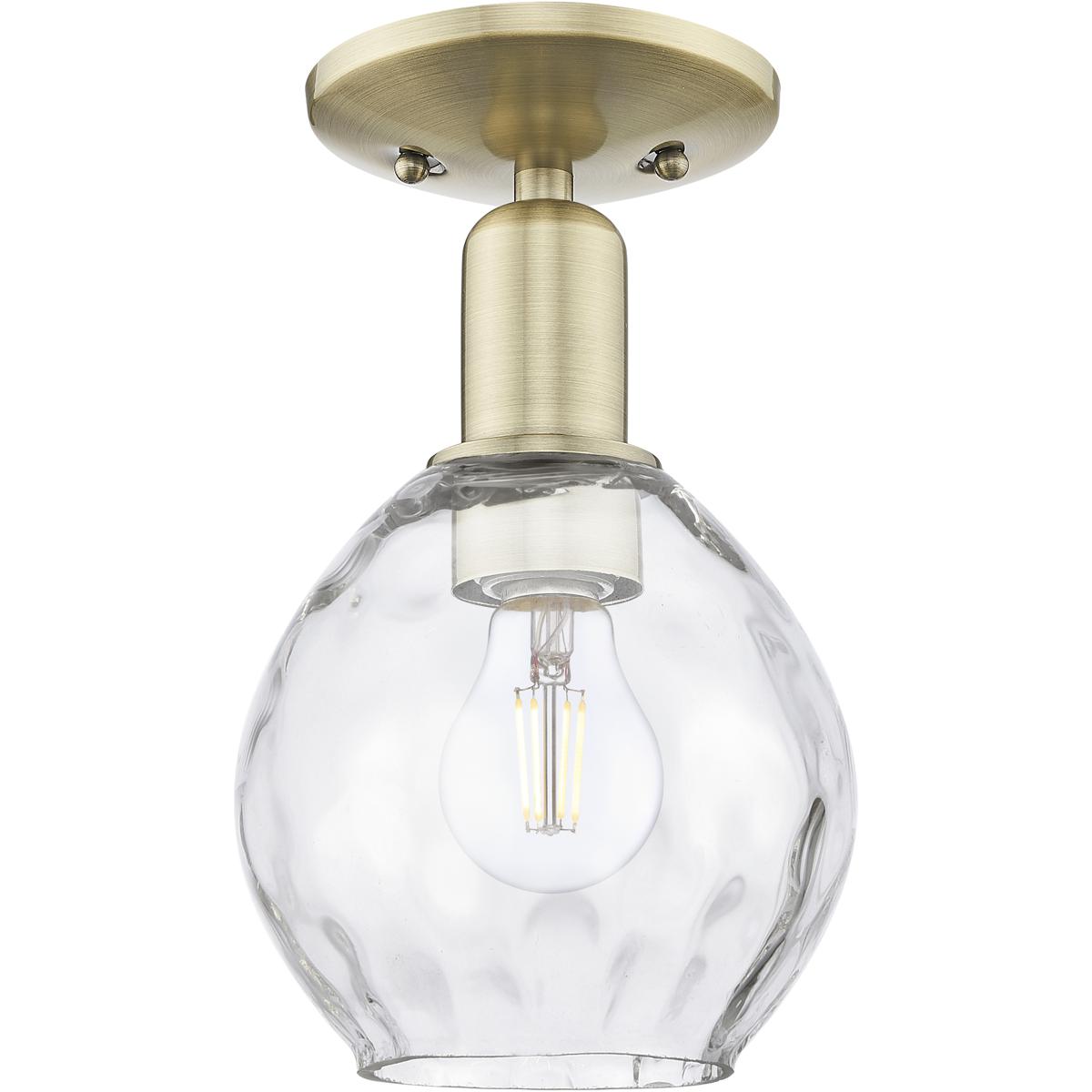 Innovations Lighting 716-1C-AB-G362 Arcadia Waverly 1 Light 6 inch Antique Brass Semi-Flush Mount Ceiling Light