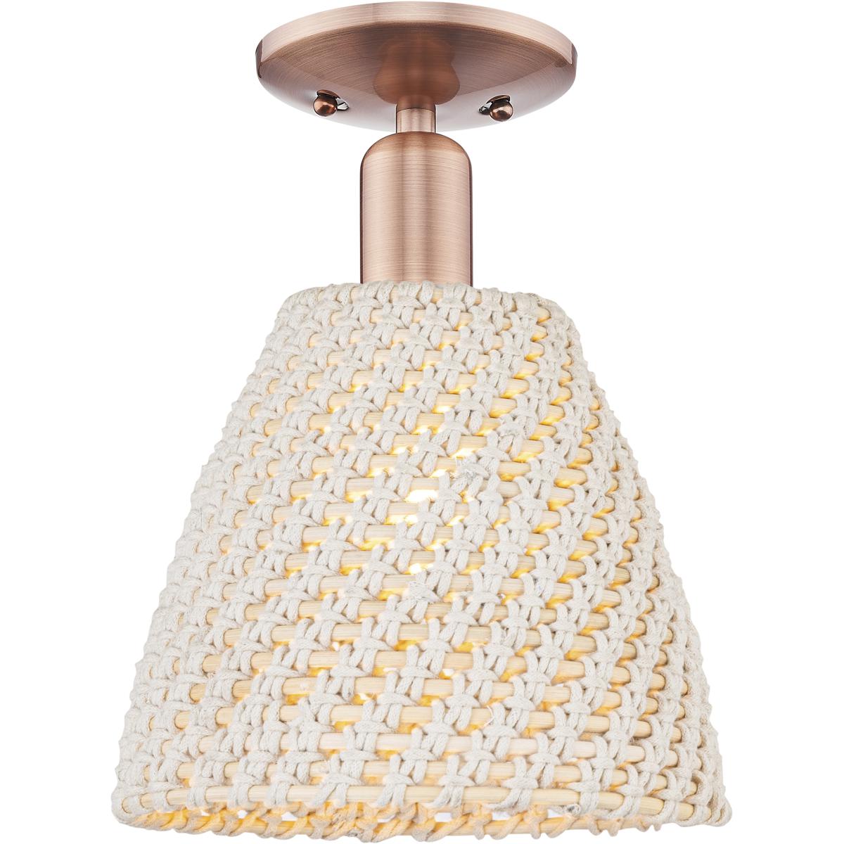 Innovations Lighting 716-1C-AC-NBD-9-NAT Natural Ballston Dome 1 Light 9 inch Antique Copper Semi-Flush Mount Ceiling Light