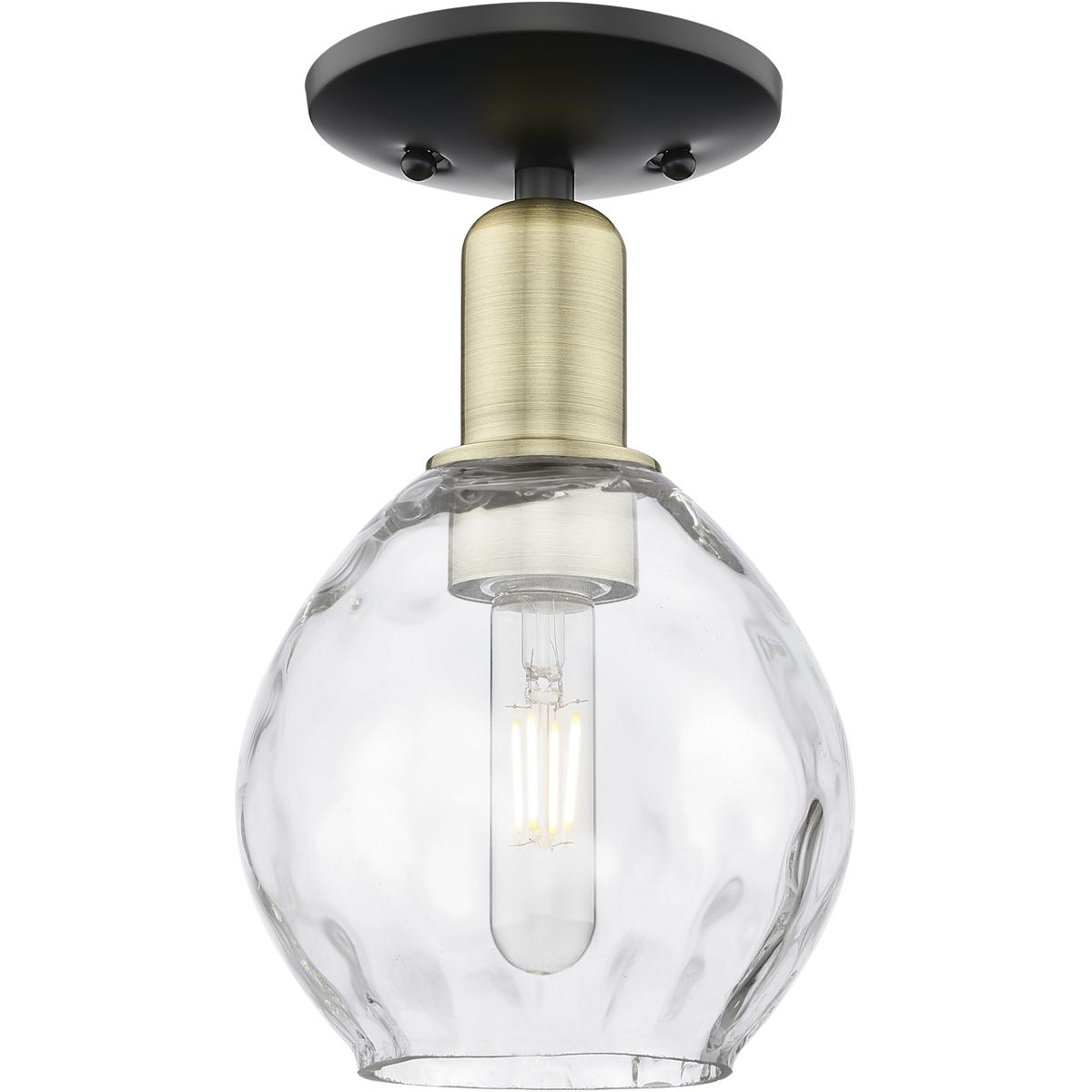Innovations Lighting 716-1C-BAB-G362 Arcadia Waverly 1 Light 6 inch Black Antique Brass Semi-Flush Mount Ceiling Light