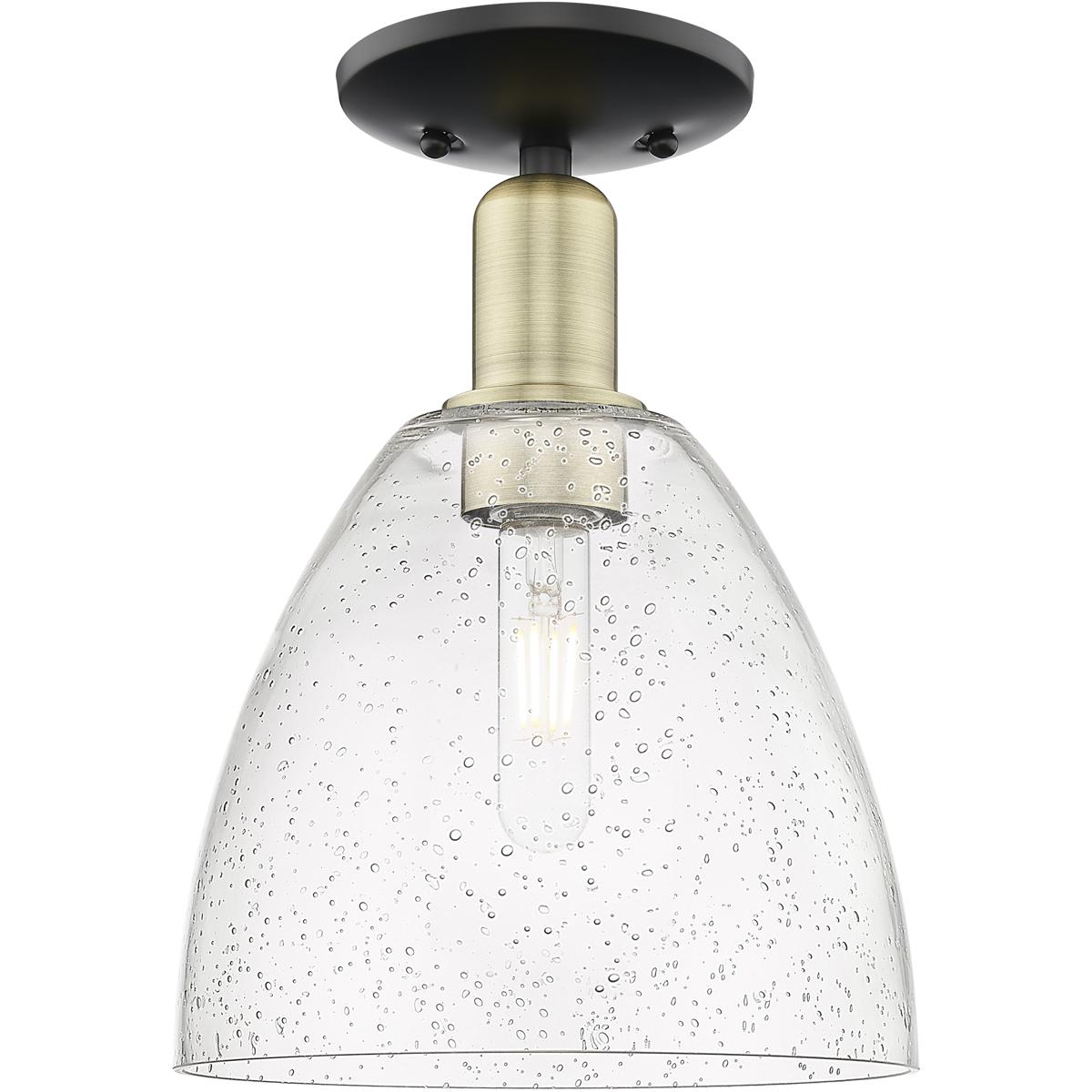 Innovations Lighting 716-1C-BAB-GBD-94 Arcadia Bristol 1 Light 9 inch Black Antique Brass Semi-Flush Mount Ceiling Light in Seedy