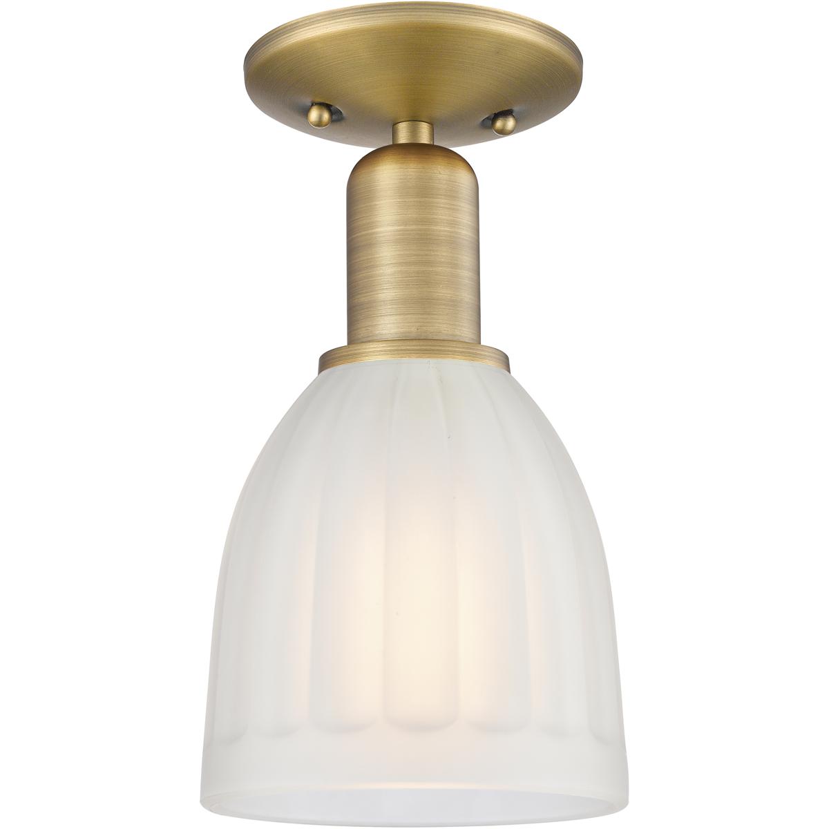 Innovations Lighting 716-1C-BB-G441 Arcadia Brookfield 1 Light 5.75 inch Brushed Brass Semi-Flush Mount Ceiling Light in White