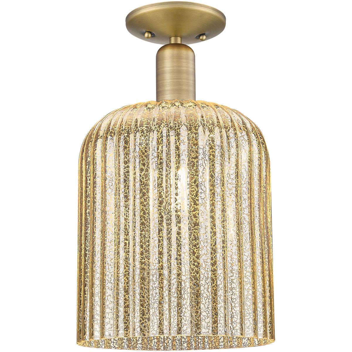 Innovations Lighting 716-1C-BB-G559-8ME Arcadia Bridal Veil 1 Light 8 inch Brushed Brass Semi-Flush Mount Ceiling Light in Mercury