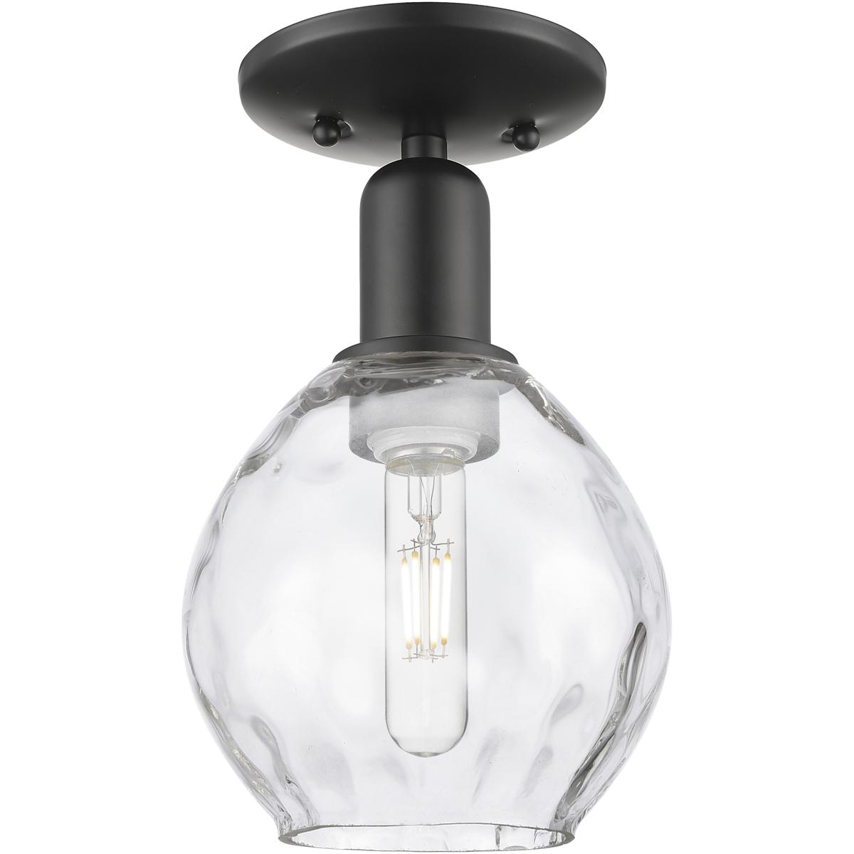 Innovations Lighting 716-1C-BK-G362 Arcadia Waverly 1 Light 6 inch Matte Black Semi-Flush Mount Ceiling Light