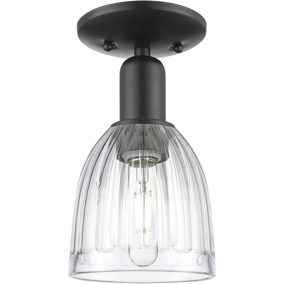 Innovations Lighting 716-1C-BK-G442 Arcadia Brookfield 1 Light 5.75 inch Matte Black Semi-Flush Mount Ceiling Light in Clear