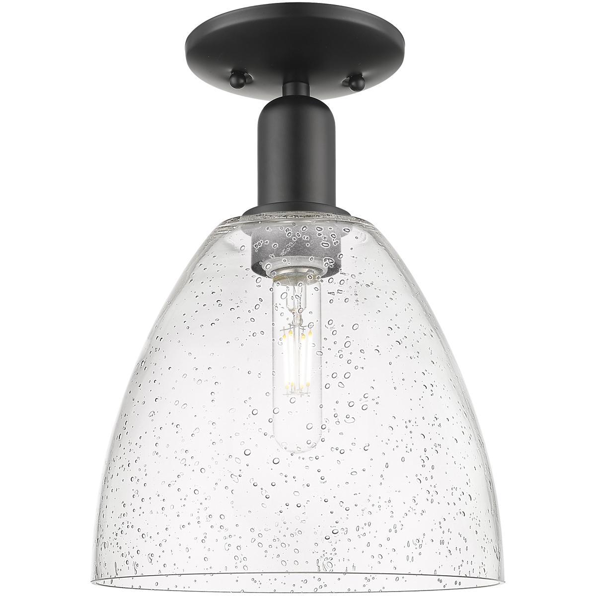 Innovations Lighting 716-1C-BK-GBD-94 Arcadia Bristol 1 Light 9 inch Matte Black Semi-Flush Mount Ceiling Light in Seedy