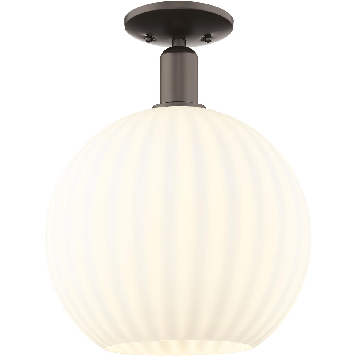 Innovations Lighting 716-1C-OB-G1217-12WV Arcadia White Venetian 1 Light 12 inch Oil Rubbed Bronze Semi-Flush Mount Ceiling Light