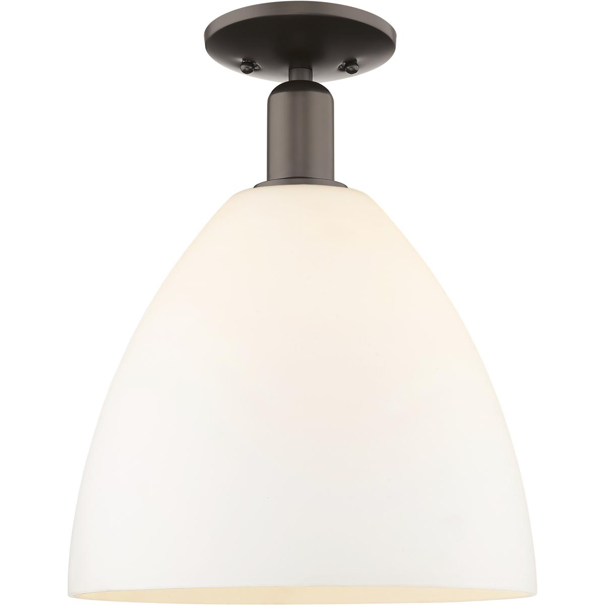Innovations Lighting 716-1C-OB-GBD-121 Arcadia Bristol 1 Light 12 inch Oil Rubbed Bronze Semi-Flush Mount Ceiling Light in Matte White