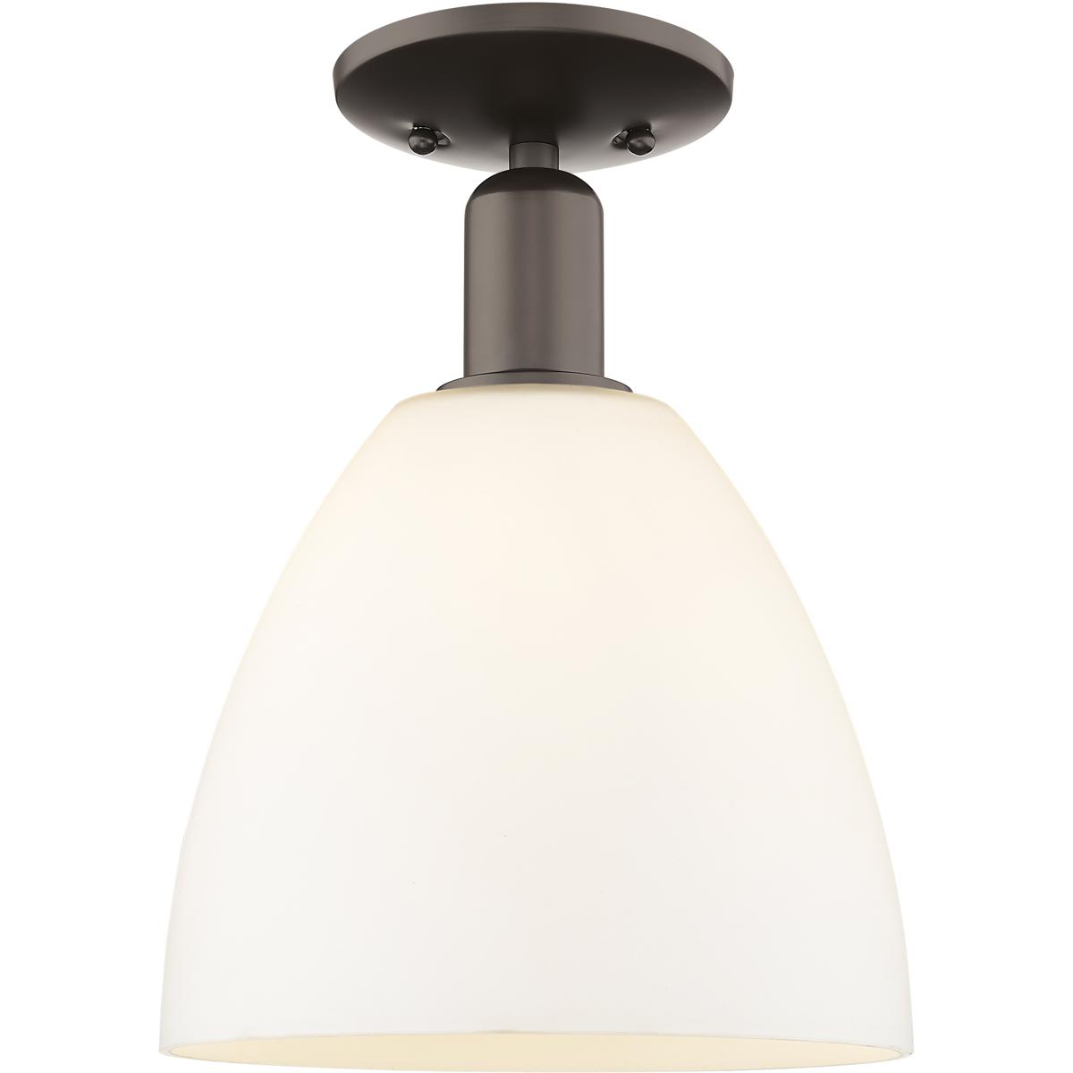 Innovations Lighting 716-1C-OB-GBD-91 Arcadia Bristol 1 Light 9 inch Oil Rubbed Bronze Semi-Flush Mount Ceiling Light in Matte White