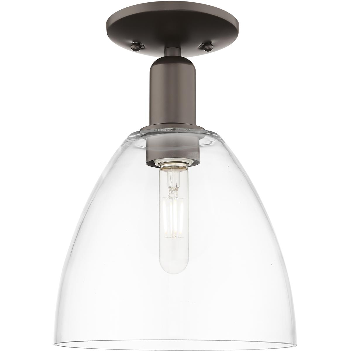 Innovations Lighting 716-1C-OB-GBD-92 Arcadia Bristol 1 Light 9 inch Oil Rubbed Bronze Semi-Flush Mount Ceiling Light in Clear
