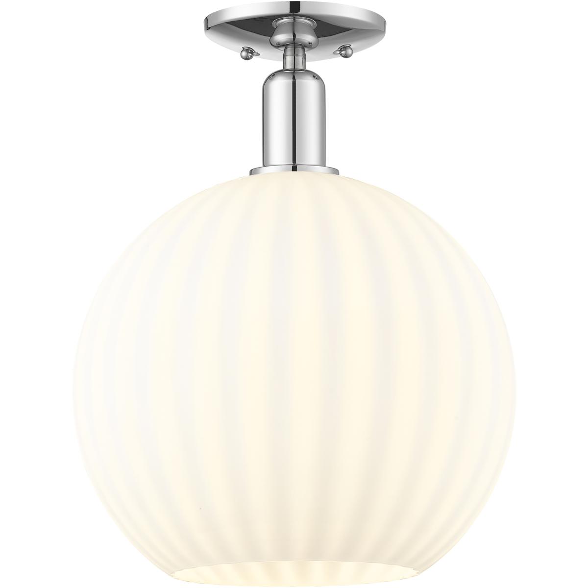 Innovations Lighting 716-1C-PC-G1217-12WV Arcadia White Venetian 1 Light 12 inch Polished Chrome Semi-Flush Mount Ceiling Light
